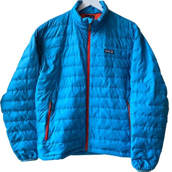 Patagonia Mens Down Puffer Quilted Blue Jacket Sweater Lightweight Small EUC - Picture 1 of 16
